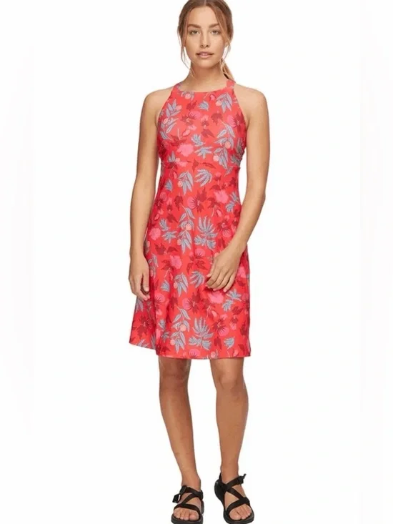 Patagonia Magnolia Spring Dress Womens Medium Red Floral Athleisure Built In Bra - Picture 1 of 12